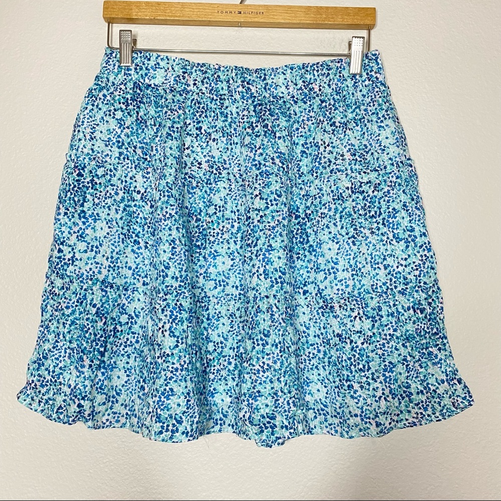 LOFT Elastic Waist Flounce Skirt
